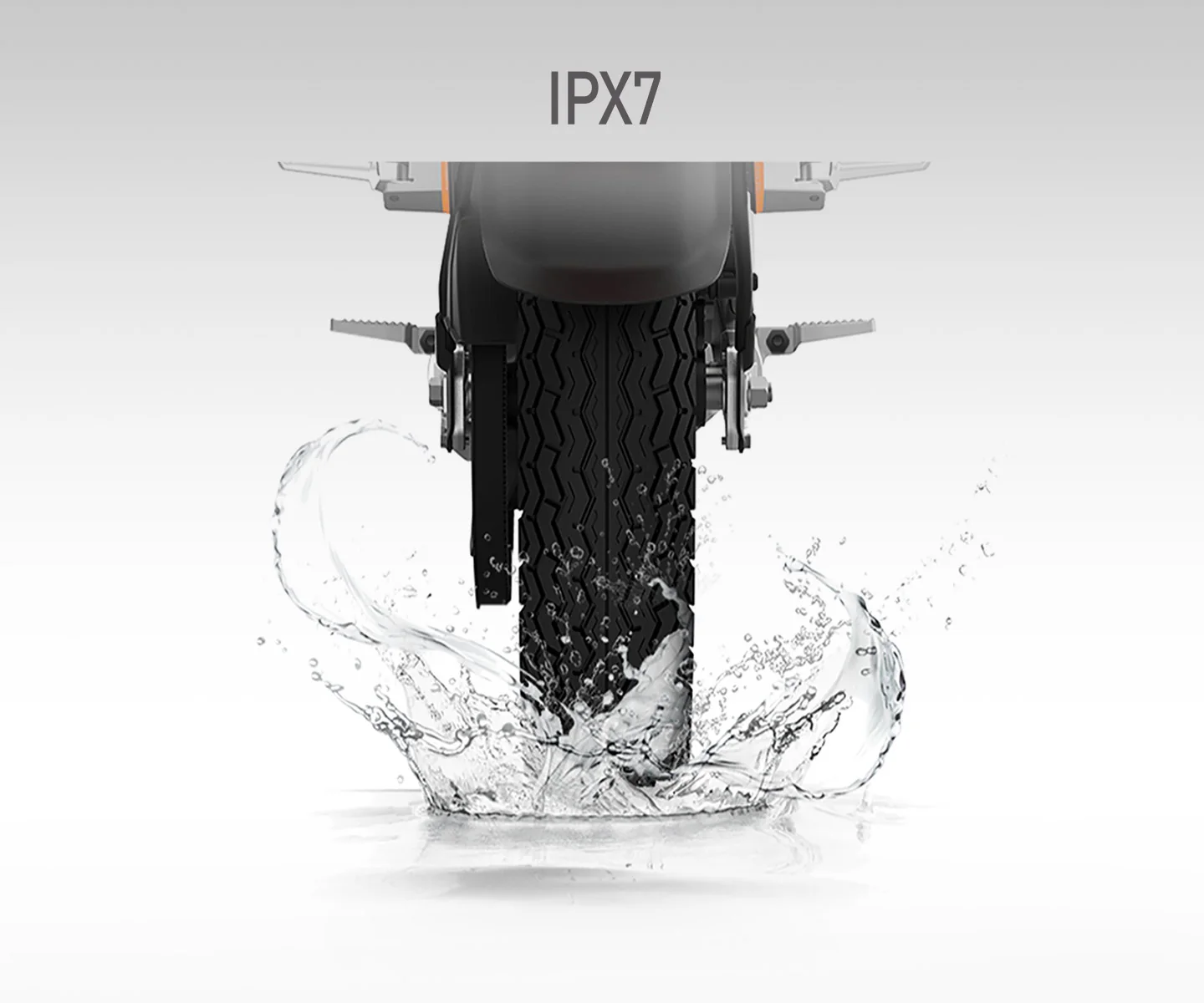 Darstellung der IPX7-Wasserbeständigkeit des E1-Nabenmotors